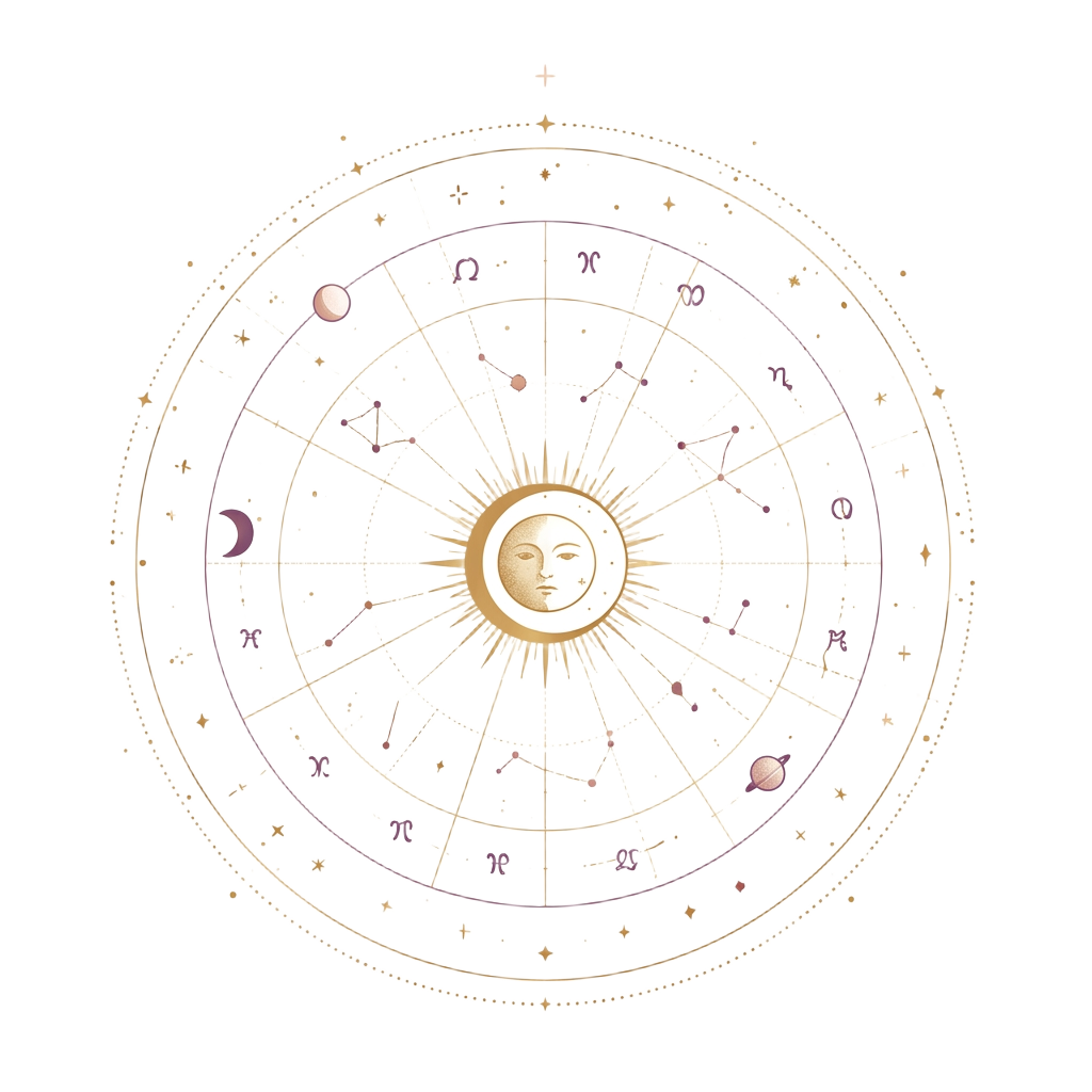 Zodiac birth chart wheel