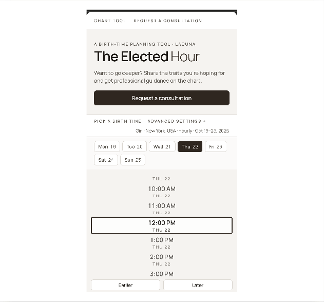 Range — The elected hour